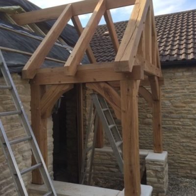 oak porch installation